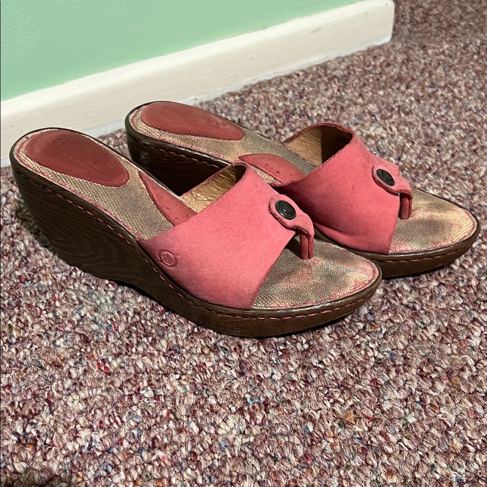 Born Women's Pink Wedge Sandals